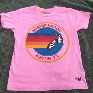Aviator Nation Pink Child Size 8 Girl's T- Shirt